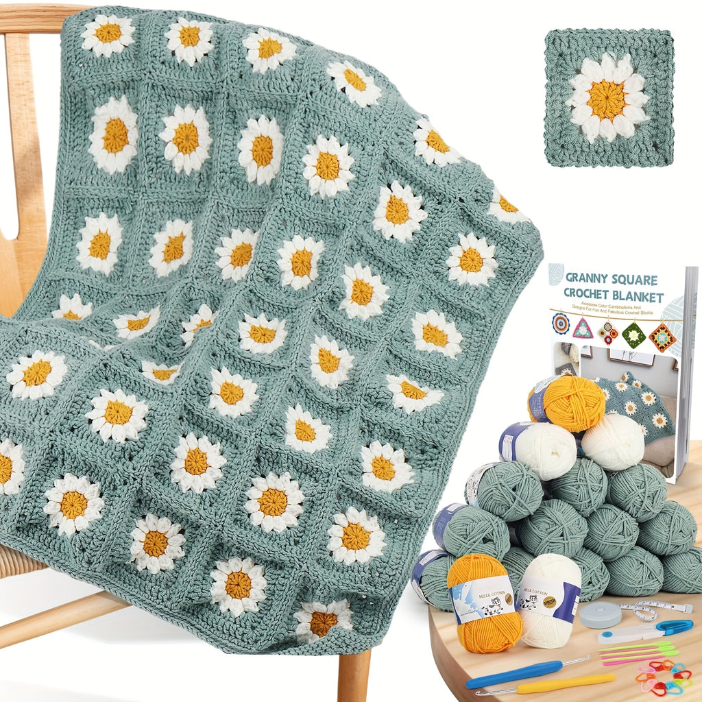 Blanket Crochet Kit for Beginners | Granny Squares