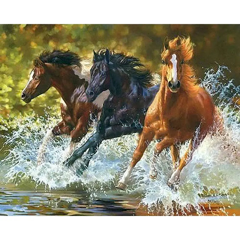 GATYZTORY Oil Painting By Numbers | Horse Cat Animal Modern Home Decoration