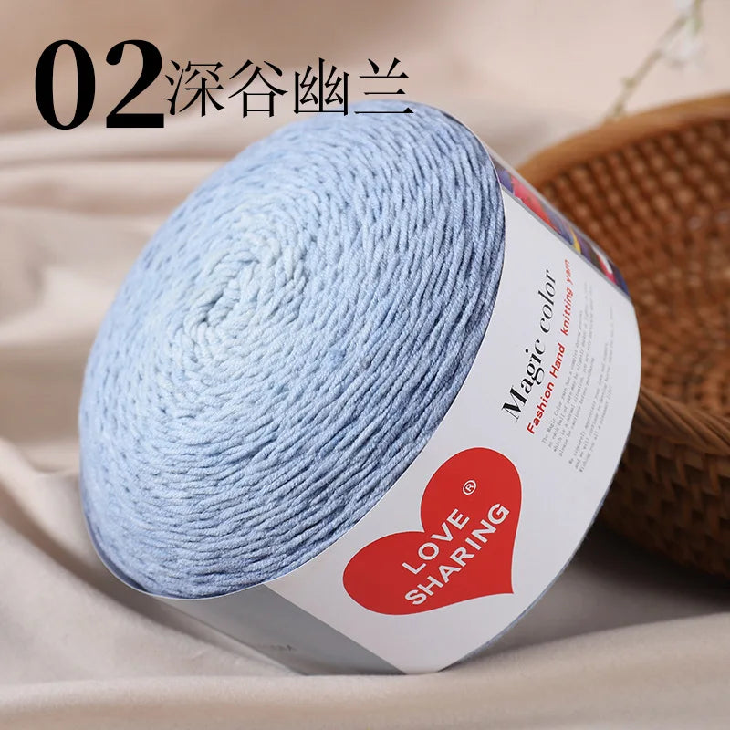 Cross-border Exclusive Supply Cotton/Acrylic Blended Yarn Seven-star Textile Weaving Long Gradient Magic Color DIY