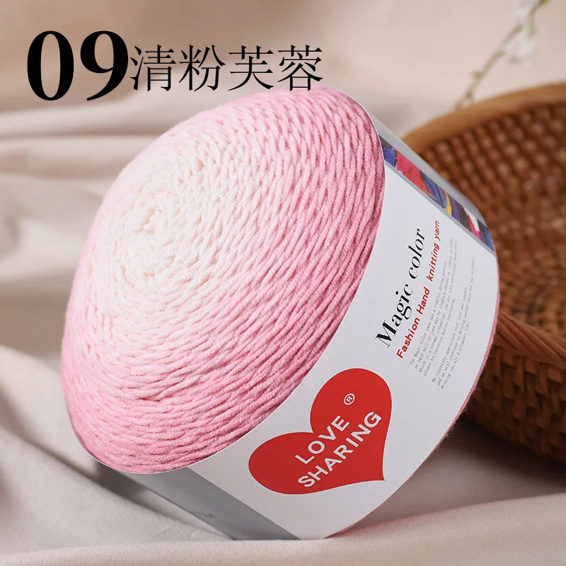 Cross-border Exclusive Supply Cotton/Acrylic Blended Yarn Seven-star Textile Weaving Long Gradient Magic Color DIY