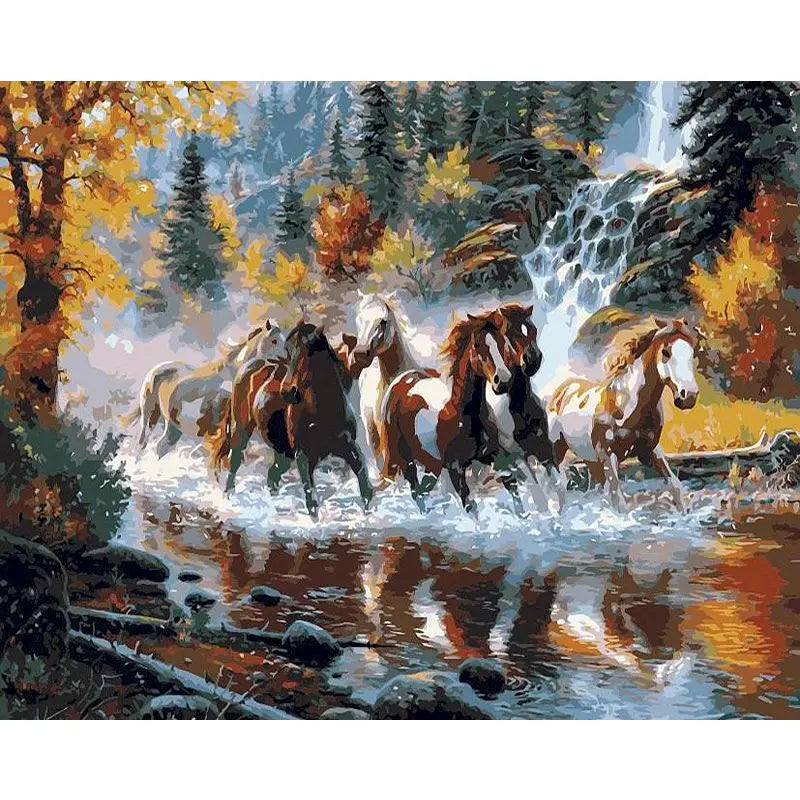 GATYZTORY Oil Painting By Numbers | Horse Cat Animal Modern Home Decoration