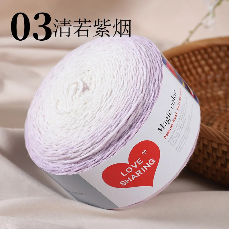 Cross-border Exclusive Supply Cotton/Acrylic Blended Yarn Seven-star Textile Weaving Long Gradient Magic Color DIY