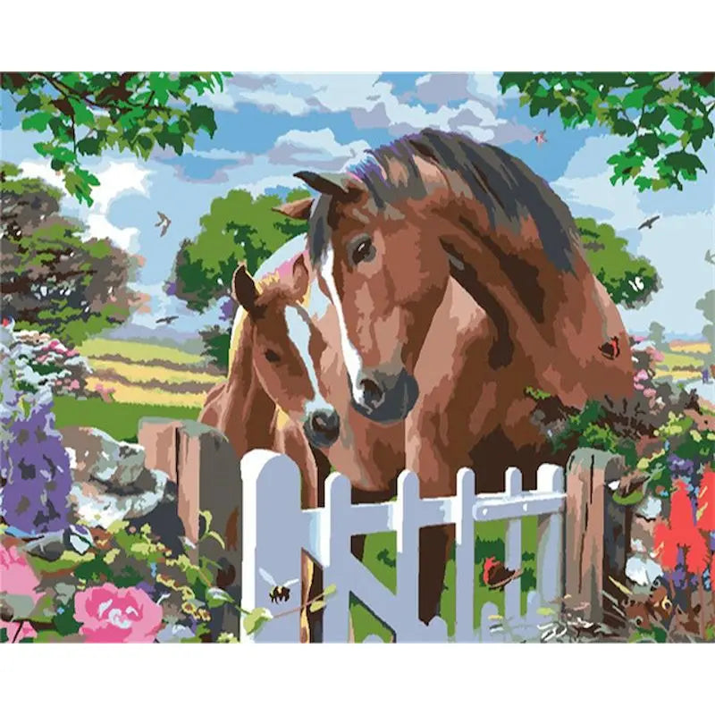 GATYZTORY Oil Painting By Numbers | Horse Cat Animal Modern Home Decoration