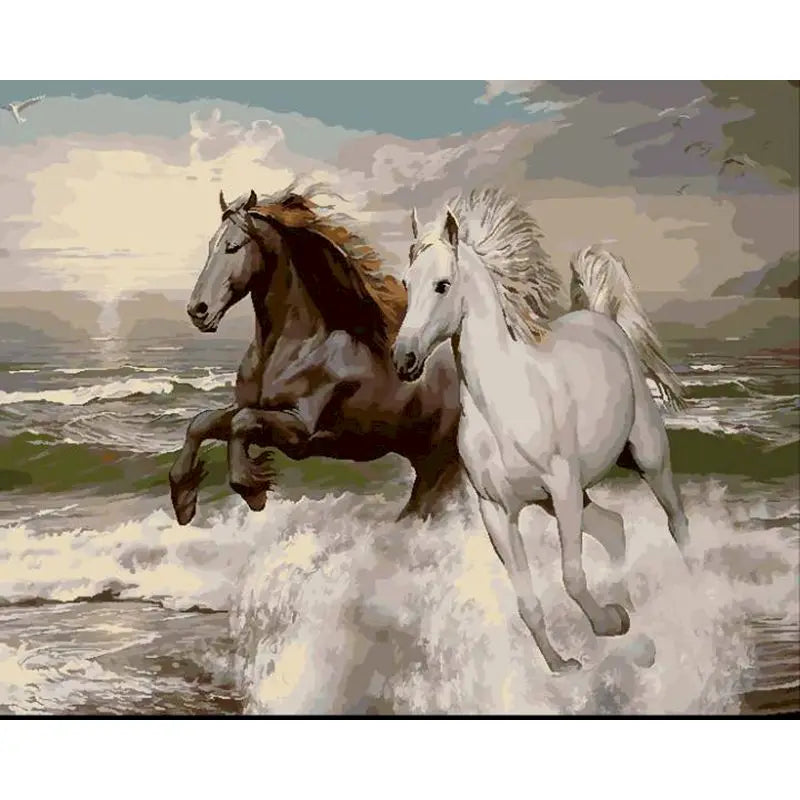 GATYZTORY Oil Painting By Numbers | Horse Cat Animal Modern Home Decoration