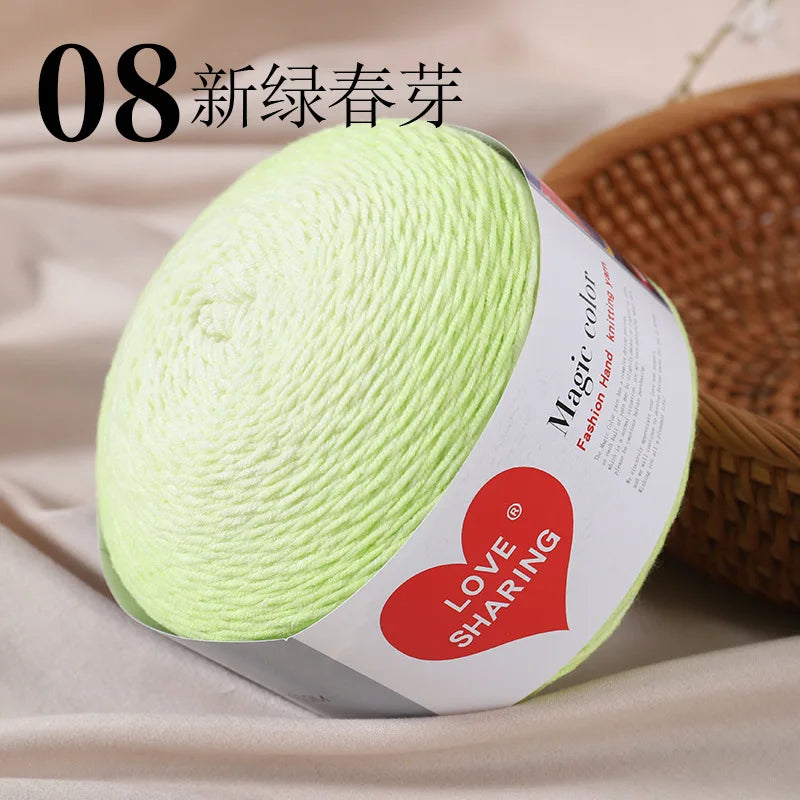 Cross-border Exclusive Supply Cotton/Acrylic Blended Yarn Seven-star Textile Weaving Long Gradient Magic Color DIY