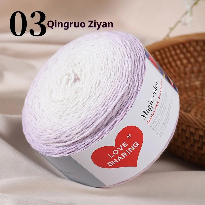 Cross-border Exclusive Supply Cotton/Acrylic Blended Yarn Seven-star Textile Weaving Long Gradient Magic Color DIY
