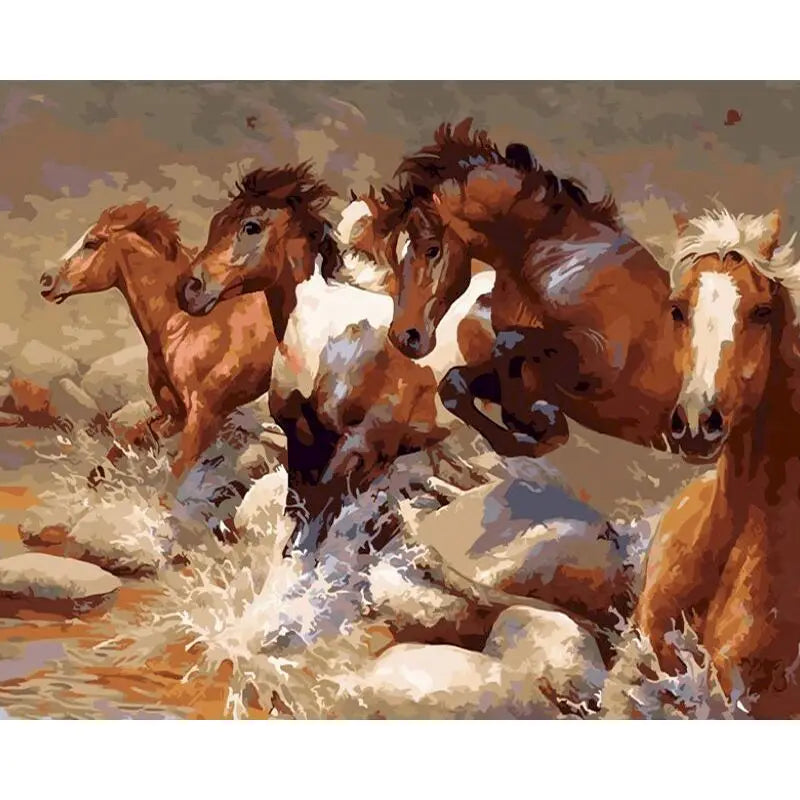 GATYZTORY Oil Painting By Numbers | Horse Cat Animal Modern Home Decoration