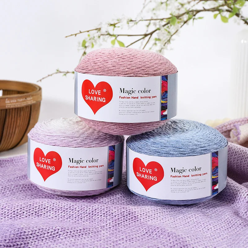 Cross-border Exclusive Supply Cotton/Acrylic Blended Yarn Seven-star Textile Weaving Long Gradient Magic Color DIY