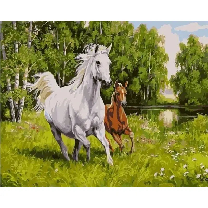 GATYZTORY Oil Painting By Numbers | Horse Cat Animal Modern Home Decoration