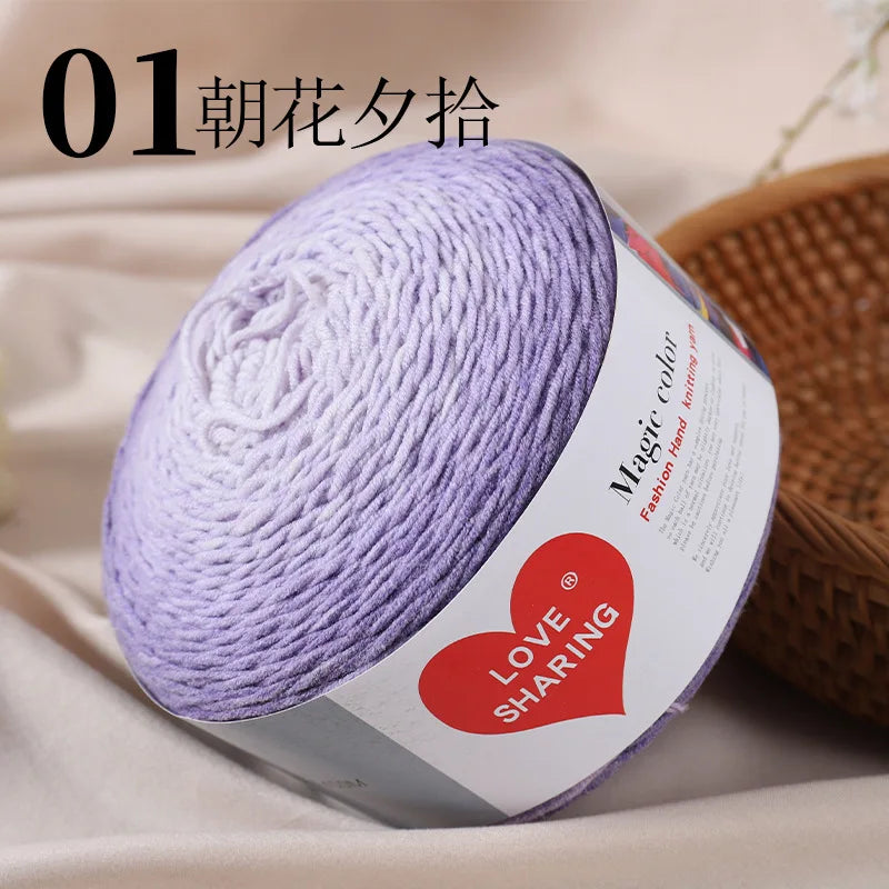 Cross-border Exclusive Supply Cotton/Acrylic Blended Yarn Seven-star Textile Weaving Long Gradient Magic Color DIY
