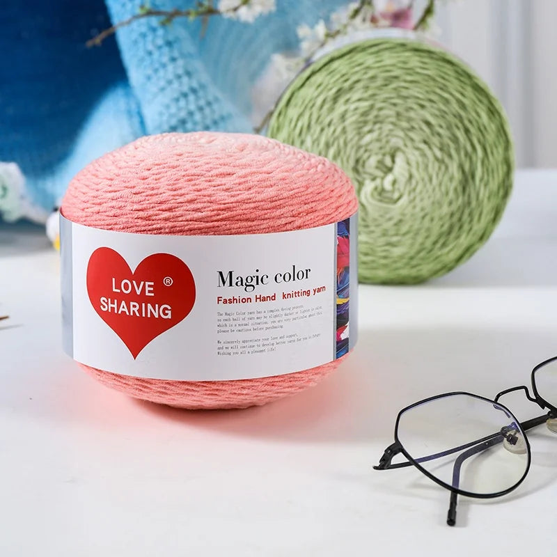 Cross-border Exclusive Supply Cotton/Acrylic Blended Yarn Seven-star Textile Weaving Long Gradient Magic Color DIY