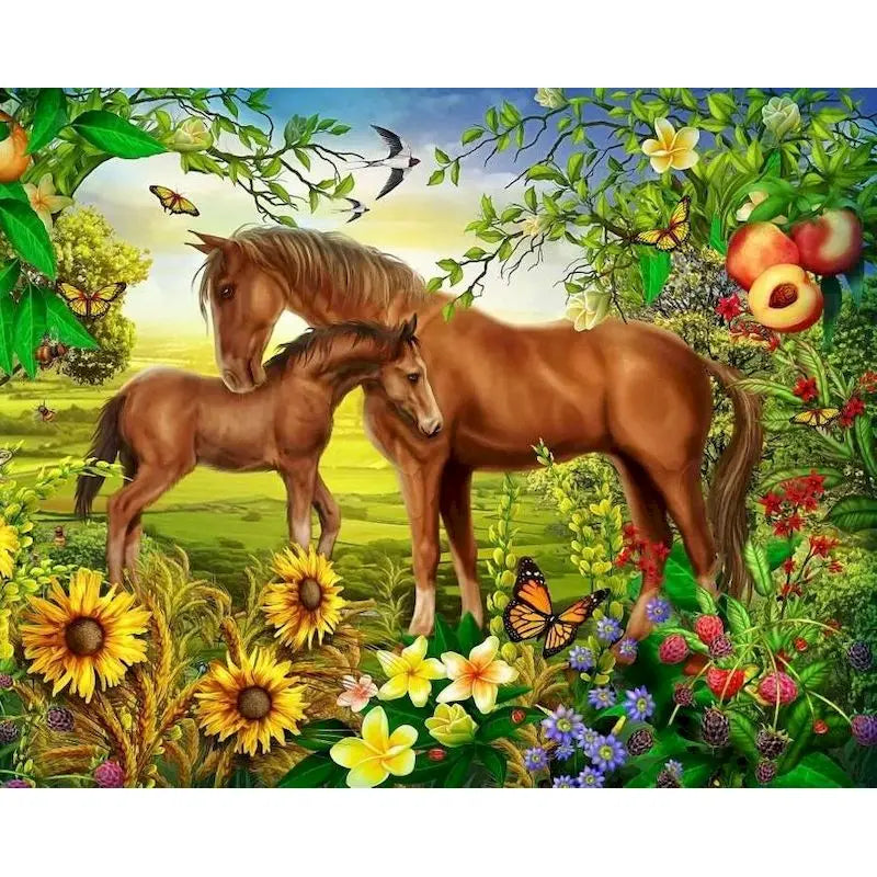 GATYZTORY Oil Painting By Numbers | Horse Cat Animal Modern Home Decoration