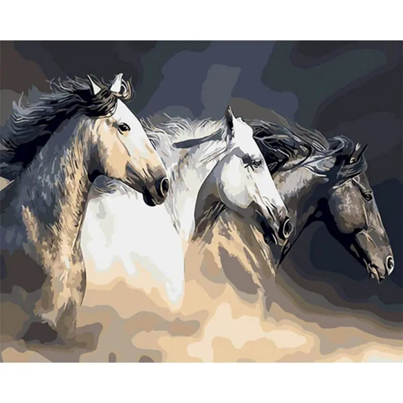 GATYZTORY Oil Painting By Numbers | Horse Cat Animal Modern Home Decoration