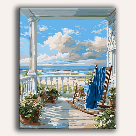 Beach House View - Paint By Numbers Kit