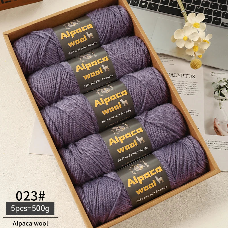 500g Alpaca Wool 245 Chunky Knitting Yarn | 5Pcs/Pack