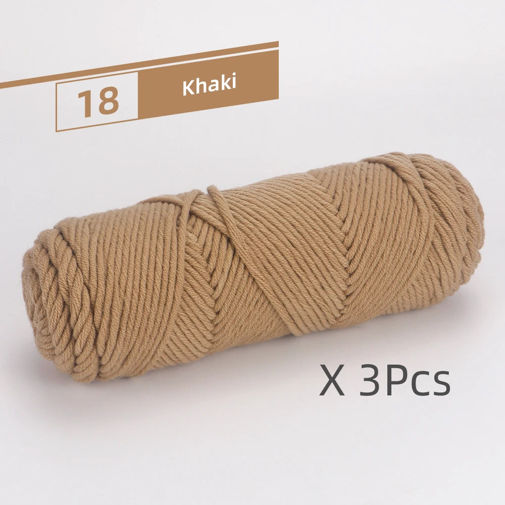 Light Worsted Soft Cotton Yarn | Pack of 3 Pcs-300g/10.5oz