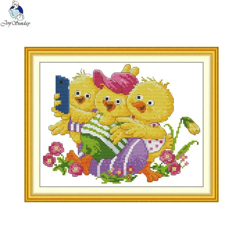 Joy Sunday Cross Stitch Kit Animal Style Pattern Stamped Counted Canvas 11CT 14CT 16CT DIY Embroidery Set Home Decor - 20250509