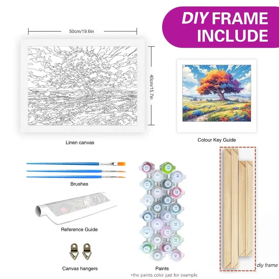 RUOPOTY Painting By Numbers Diy Forest Path Paint By Numbers Landscape Kit For Adults Decorative