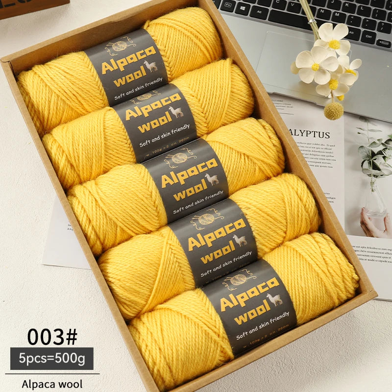 500g Alpaca Wool 245 Chunky Knitting Yarn | 5Pcs/Pack