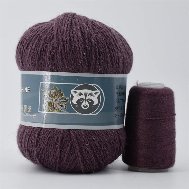 Mink Fur Yarn for Knitting and Crochet 2-Ply | 1 Skein 340 M 50+20g