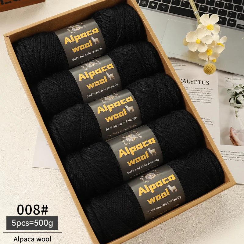 500g Alpaca Wool 245 Chunky Knitting Yarn | 5Pcs/Pack