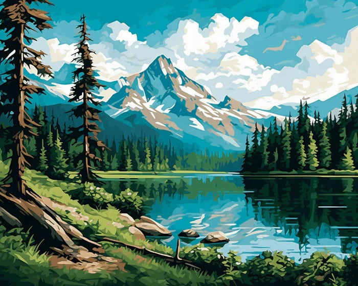 HUACAN Oil Paint By Number Mountain Landscape