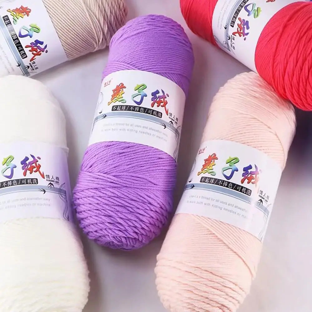 200g/pc Handmade Hand Woven Milk Cotton Yarn