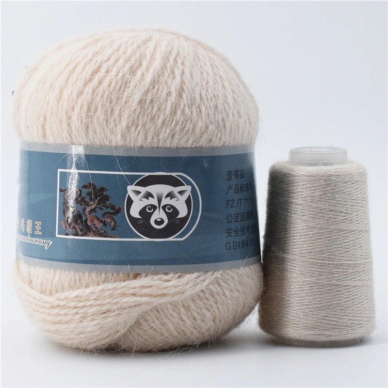 Mink Fur Yarn for Knitting and Crochet 2-Ply | 1 Skein 340 M 50+20g
