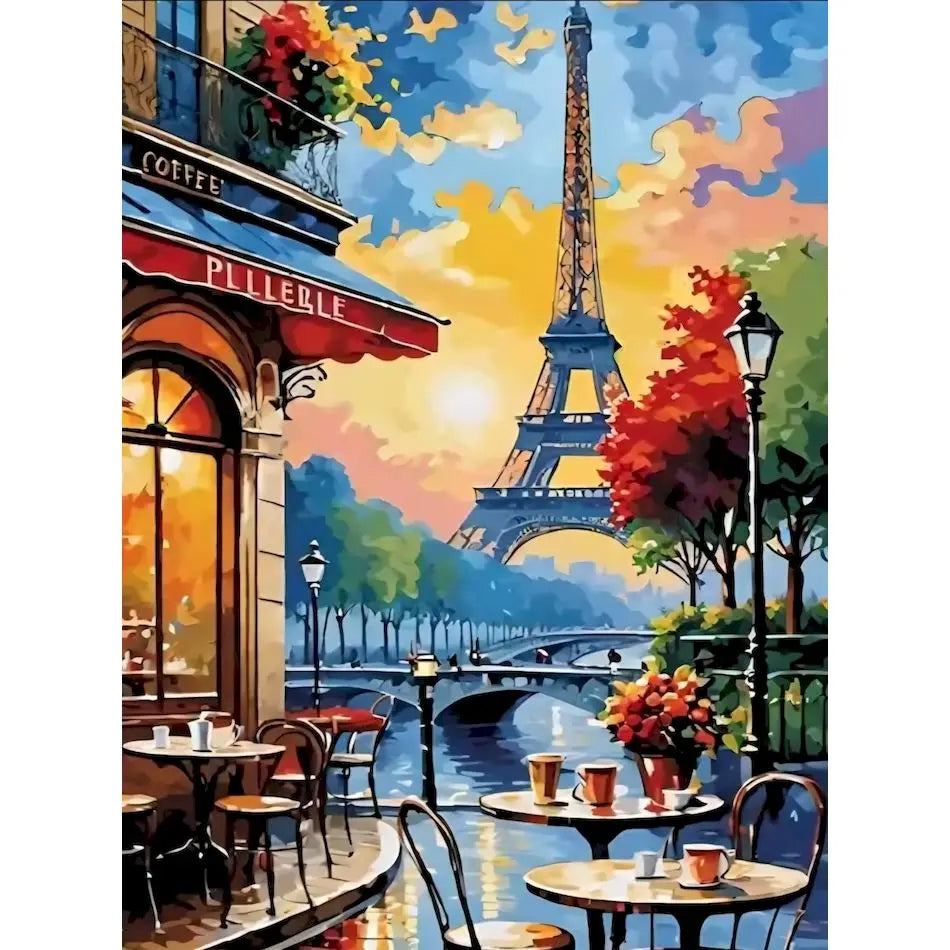 GATYZTORY Paint By Numbers Eiffel Tower City Scenery Paintings On Number Crafts Supplies Adults Handiwork Oil Decoration Home