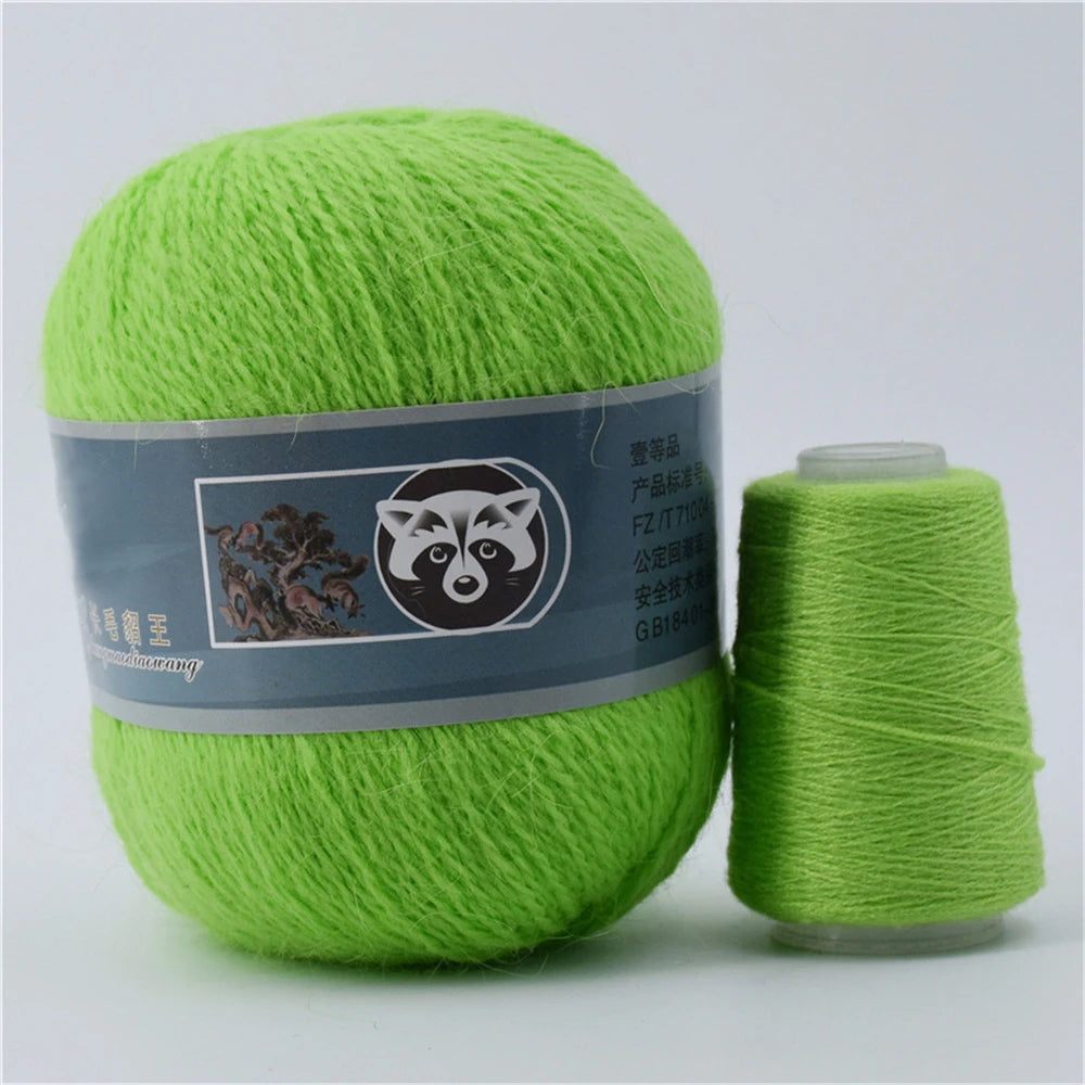 Mink Fur Yarn for Knitting and Crochet 2-Ply | 1 Skein 340 M 50+20g
