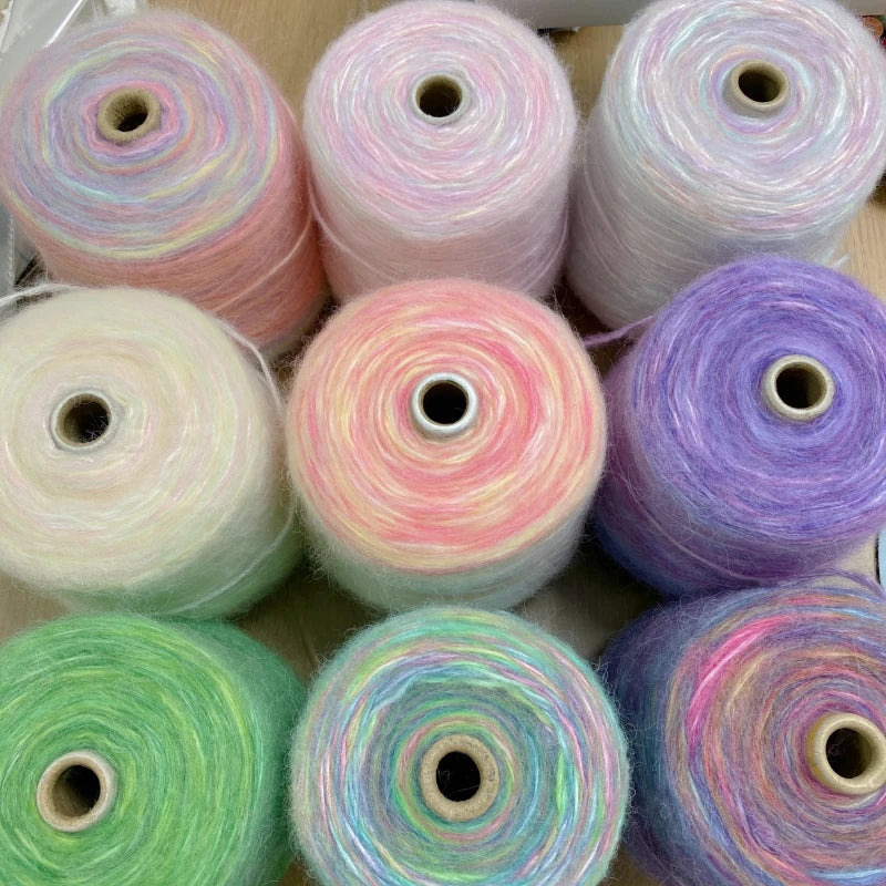 500g/roll Gradient Wool Mohair Yarn