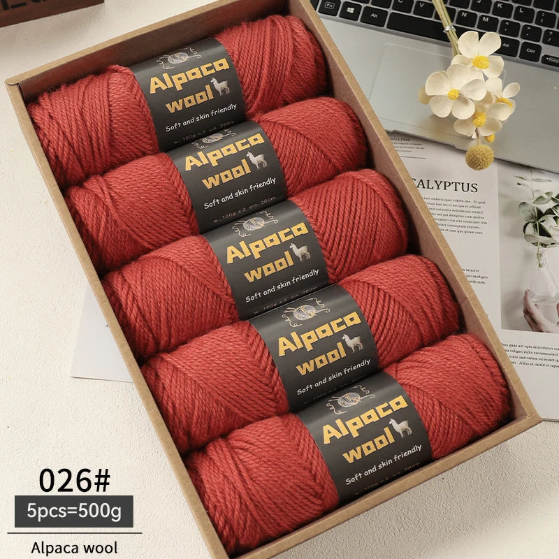 500g Alpaca Wool 245 Chunky Knitting Yarn | 5Pcs/Pack