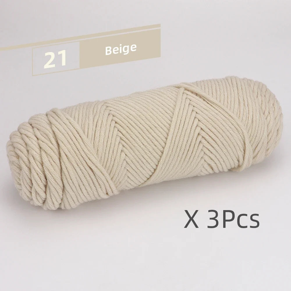 Light Worsted Soft Cotton Yarn | Pack of 3 Pcs-300g/10.5oz