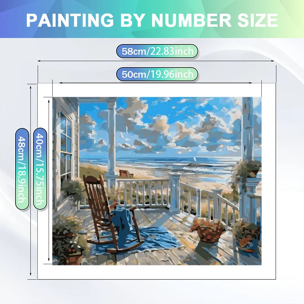 HUACAN Oil Paint By Number Mountain Landscape