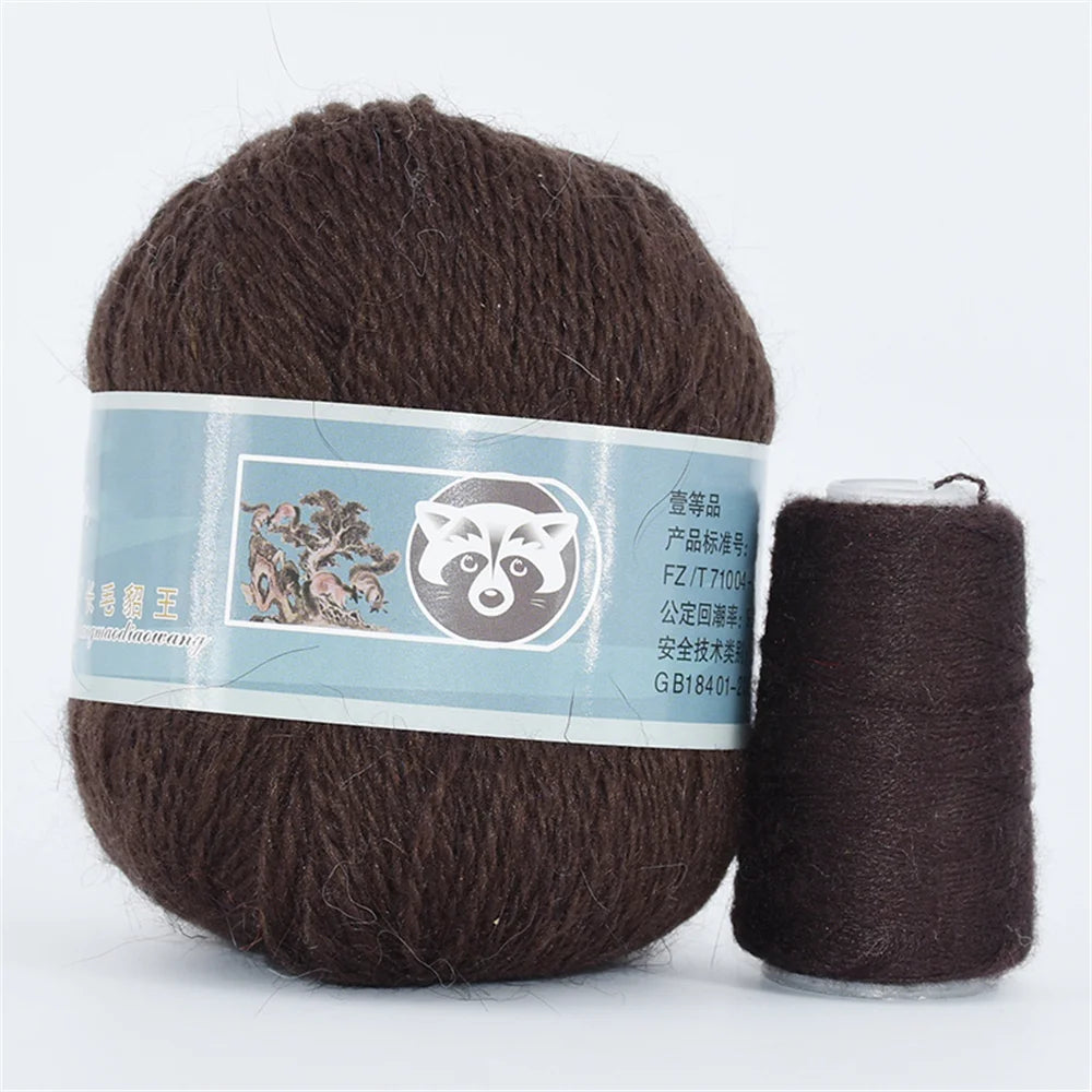 Mink Fur Yarn for Knitting and Crochet 2-Ply | 1 Skein 340 M 50+20g