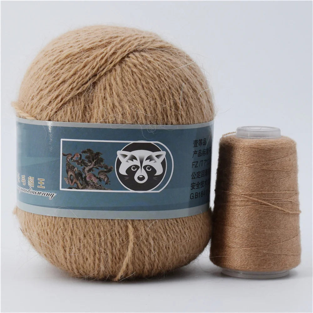 Mink Fur Yarn for Knitting and Crochet 2-Ply | 1 Skein 340 M 50+20g