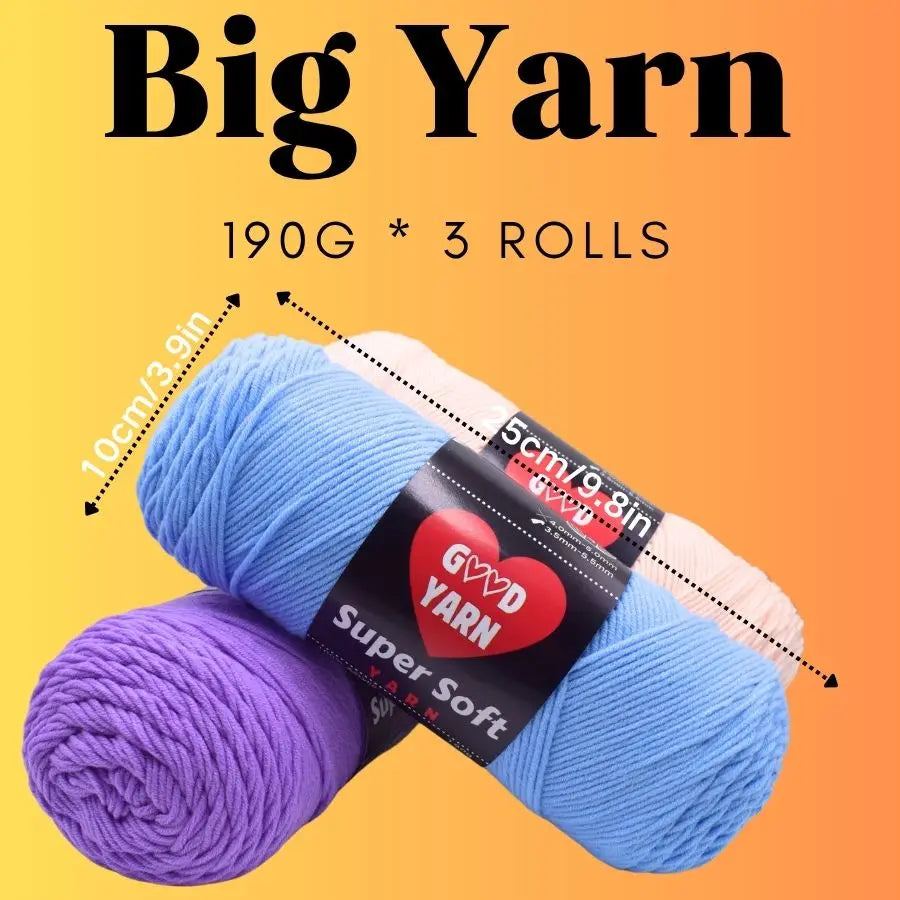 570g 3 Balls Swallow Velvet Yarn Soft Chunky Knitting Yarn for Sweaters Scarves Blankets DIY Crochet Yarn