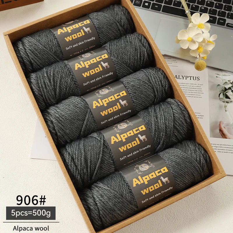 500g Alpaca Wool 245 Chunky Knitting Yarn | 5Pcs/Pack