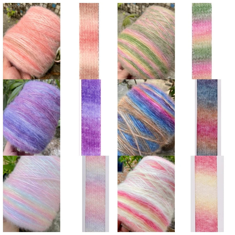 500g/roll Gradient Wool Mohair Yarn