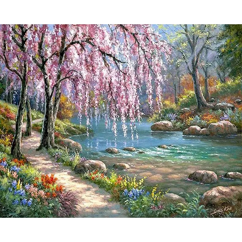 GATYZTORY Painting By Numbers Landscape Paint Canvas Picture Oil Painting By Number Coloring HandPainted For Adults Home Decor