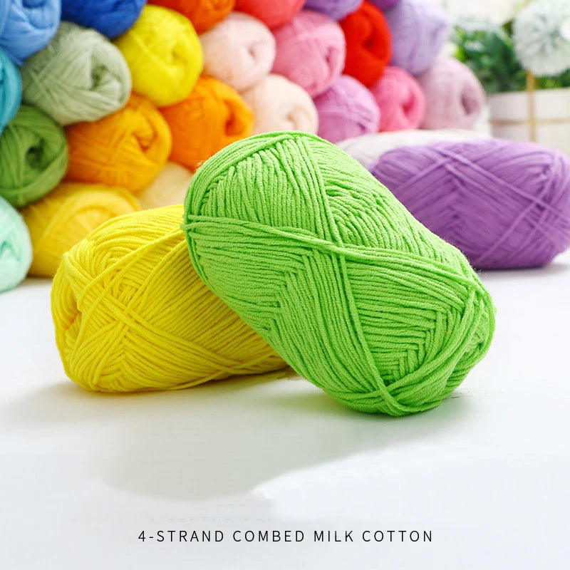 40-50g/Set 4ply Milk Cotton(80%) Knitting Yarn