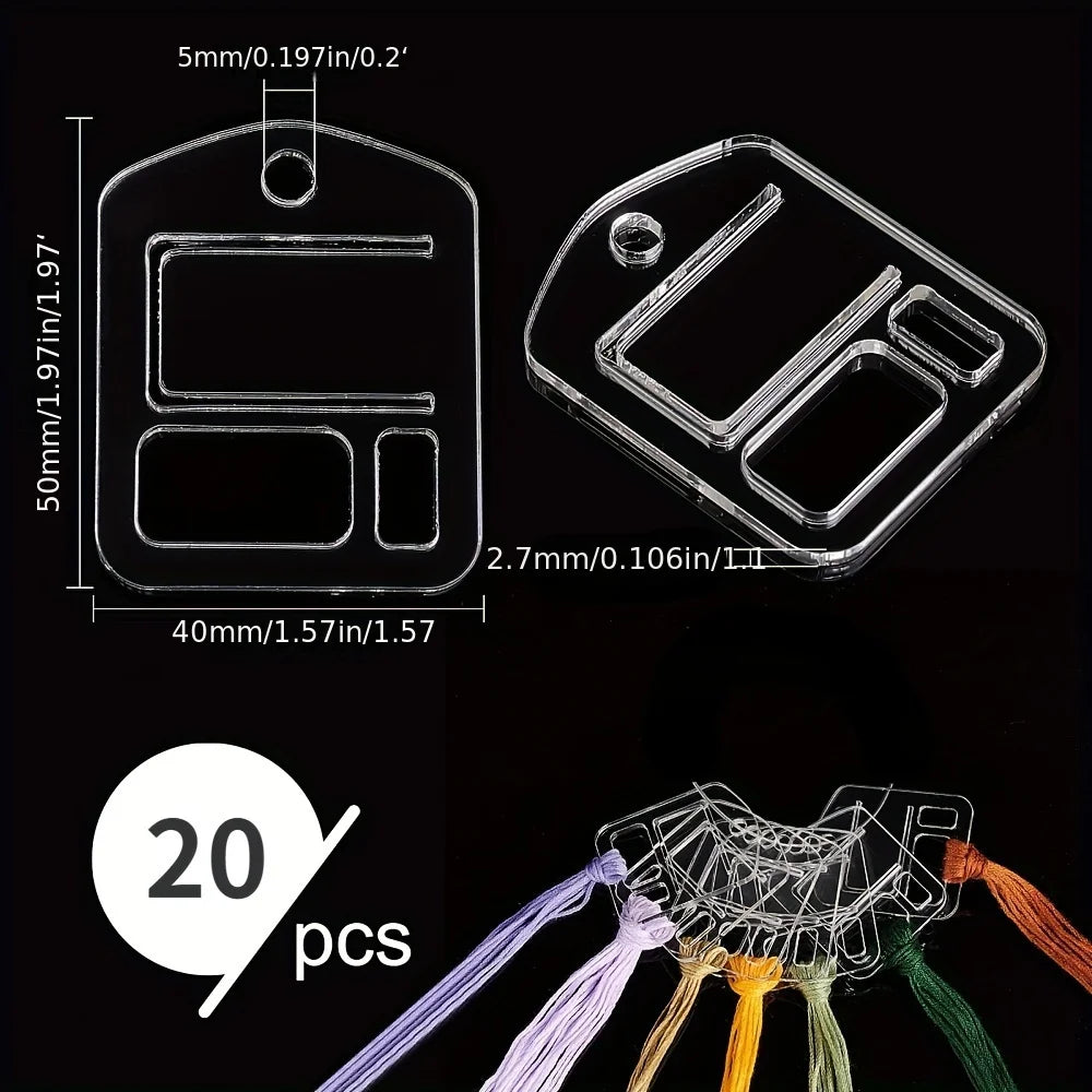 20pcs Acrylic Embroidery Floss Organizer - Floss Drops