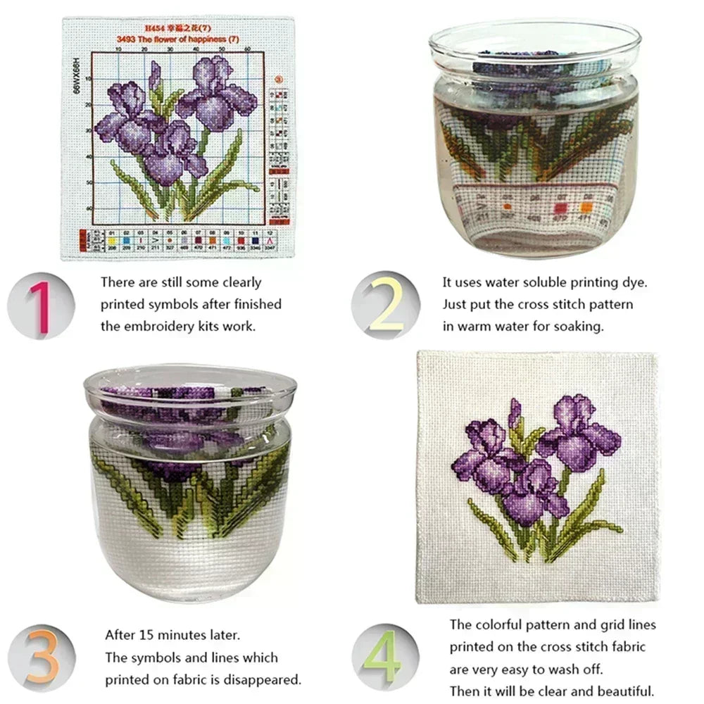 Soulgift News Pre-Printed Cross Stitch Kit, Stamped Aida Fabric with DMC Threads, Embroidery Kit - Indy Wolf