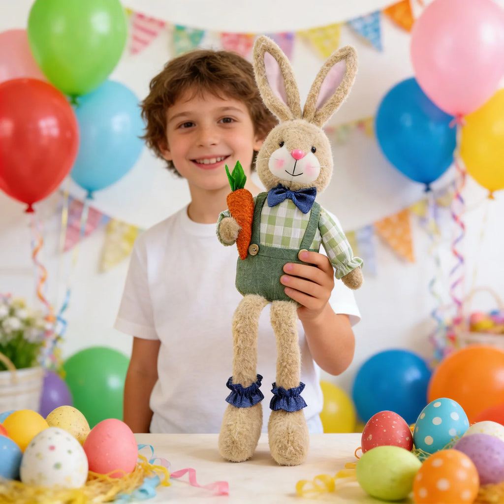Easter Bunny Decor Craft Cute Rabbit Figurine For Shelf Mantle Spring Home Decoration Table Centerpiece Ornament