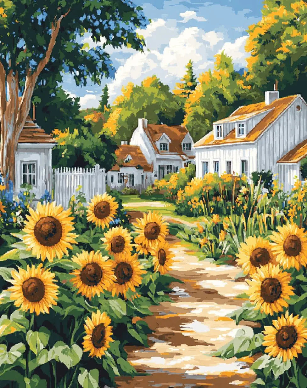 RUOPOTY Painting By Numbers Diy Forest Path Paint By Numbers Landscape Kit For Adults Decorative