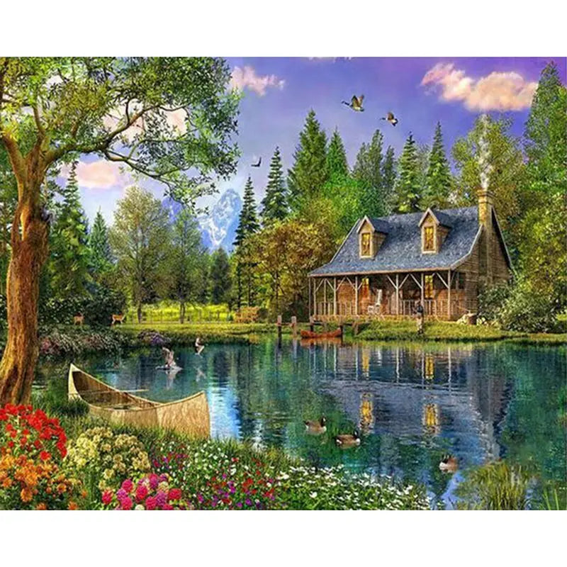 GATYZTORY Painting By Numbers Landscape Paint Canvas Picture Oil Painting By Number Coloring HandPainted For Adults Home Decor