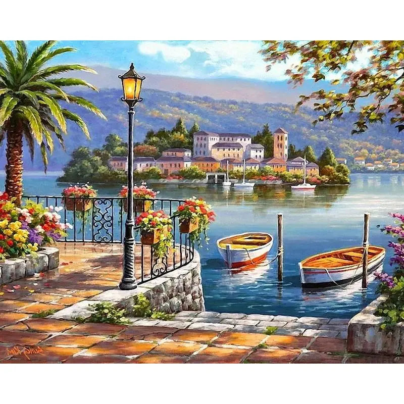 GATYZTORY Painting By Numbers Landscape Paint Canvas Picture Oil Painting By Number Coloring HandPainted For Adults Home Decor