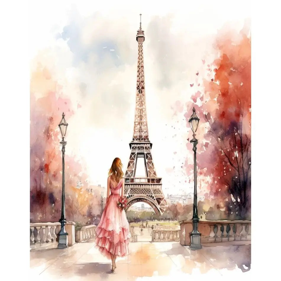GATYZTORY Paint By Numbers Eiffel Tower City Scenery Paintings On Number Crafts Supplies Adults Handiwork Oil Decoration Home