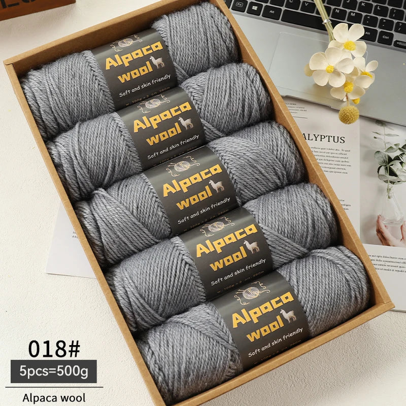 500g Alpaca Wool 245 Chunky Knitting Yarn | 5Pcs/Pack