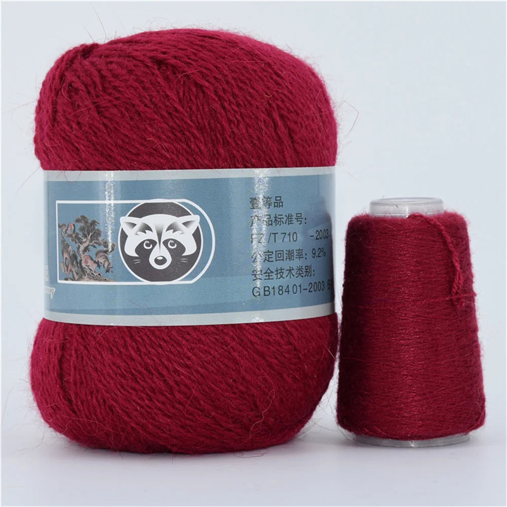 Mink Fur Yarn for Knitting and Crochet 2-Ply | 1 Skein 340 M 50+20g